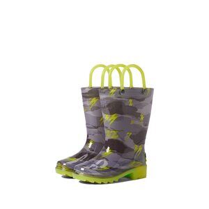 Western Chief Boys Storm Chaser Lighted Rain Boots Grey Toddler 8